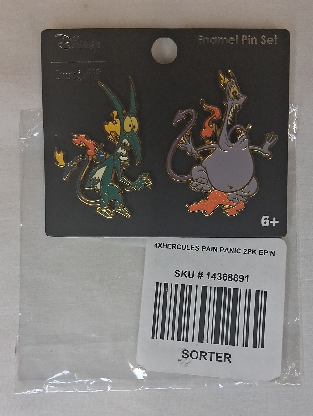 NEW Disney LOUNGEFLY Hercules Pain & Panic Enamel Pin Set NWT Collectible Set - Picture 5 of 10